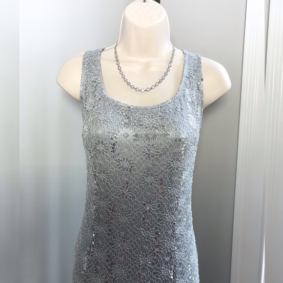 R & M Richard’s Petite Silver Mother Of Bride Jacket Dress - Women’s 10P - Picture 7 of 12